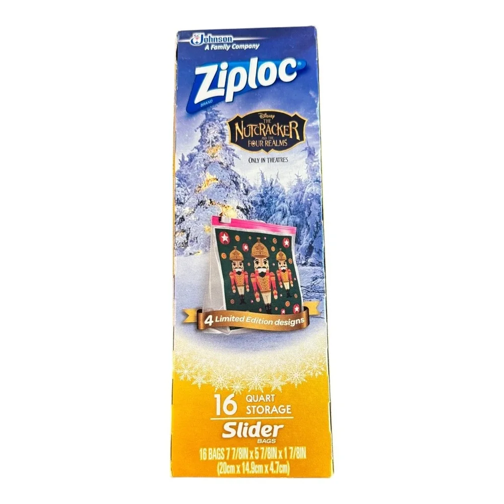 Holiday Ziploc Bags The Nutcracker Quart Slider‎ Bags, 16 count NEW